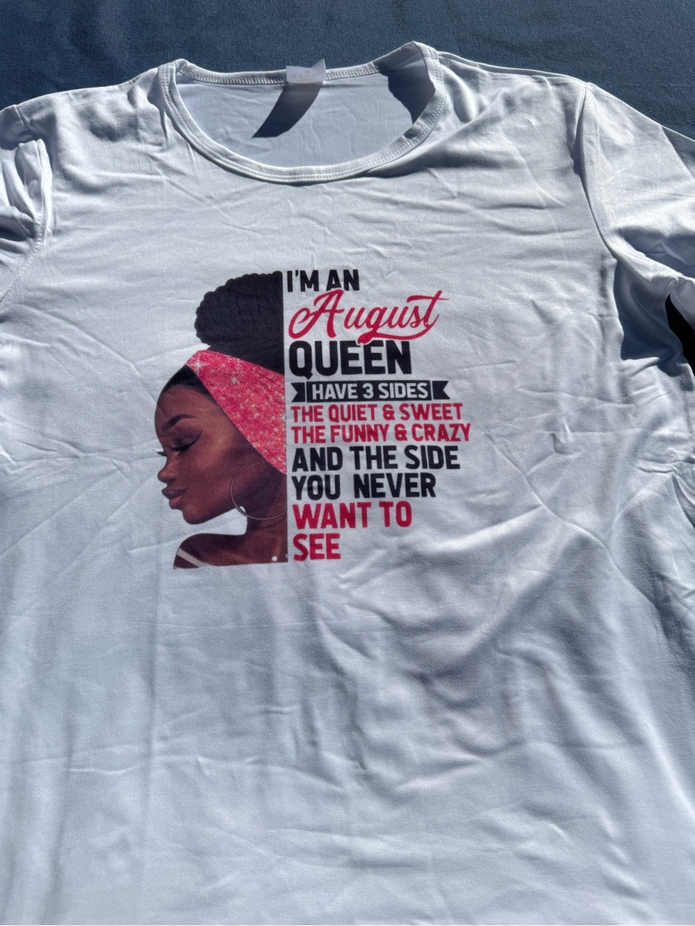 August Queen Graphic Tee for Kids - White